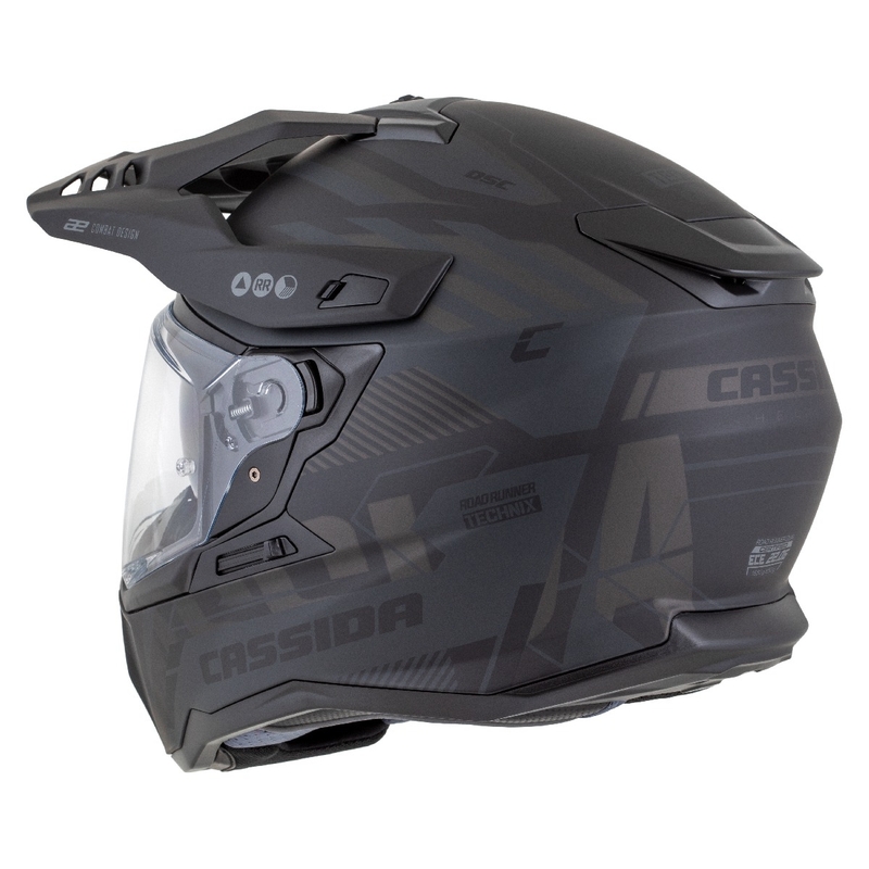 Enduro κράνος Cassida Road Runner TechniX ματ μαύρο-μαύρο-γκρι