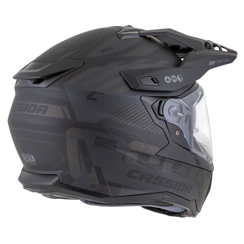 Enduro κράνος Cassida Road Runner TechniX ματ μαύρο-μαύρο-γκρι