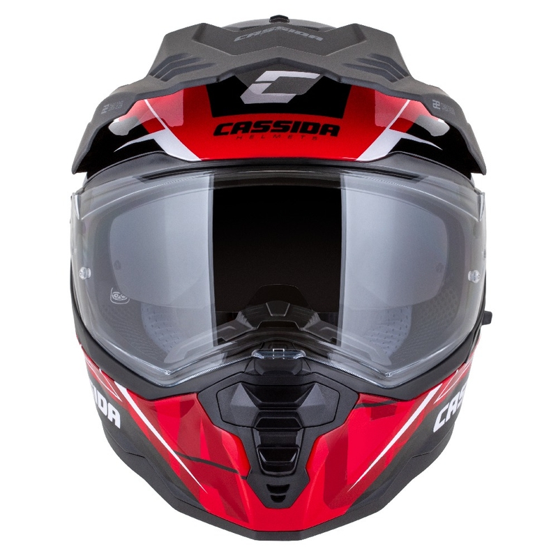 Κράνος Enduro Cassida Road Runner TechniX κόκκινο-μαύρο-λευκό-γκρι