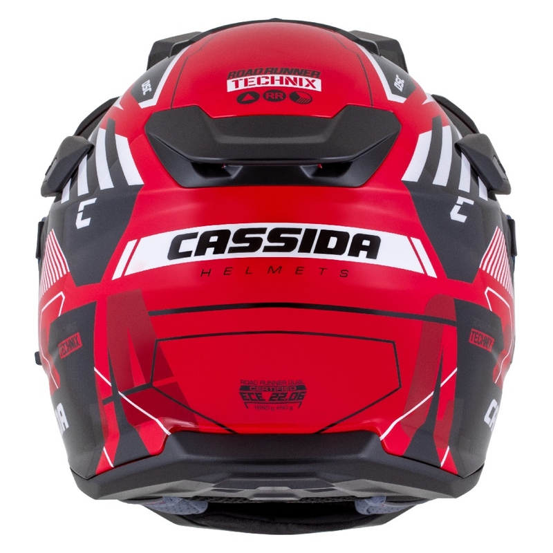 Κράνος Enduro Cassida Road Runner TechniX κόκκινο-μαύρο-λευκό-γκρι