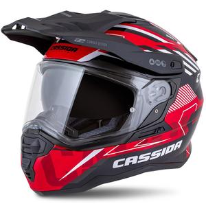 Κράνος Enduro Cassida Road Runner TechniX κόκκινο-μαύρο-λευκό-γκρι