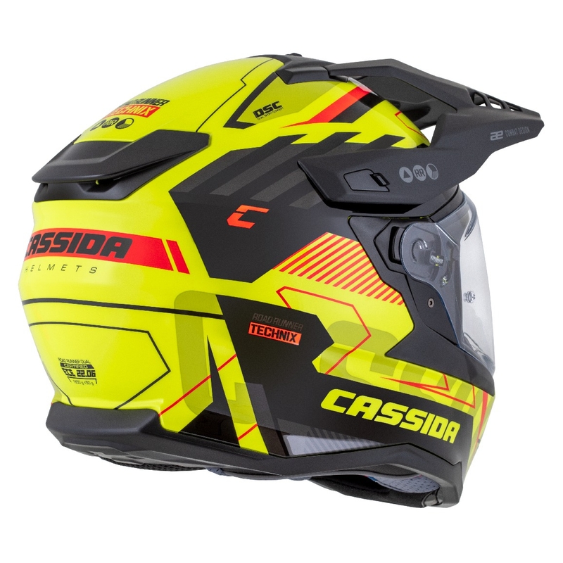 Enduro κράνος Cassida Road Runner TechniX fluo κίτρινο-μαύρο-πορτοκαλί-γκρι