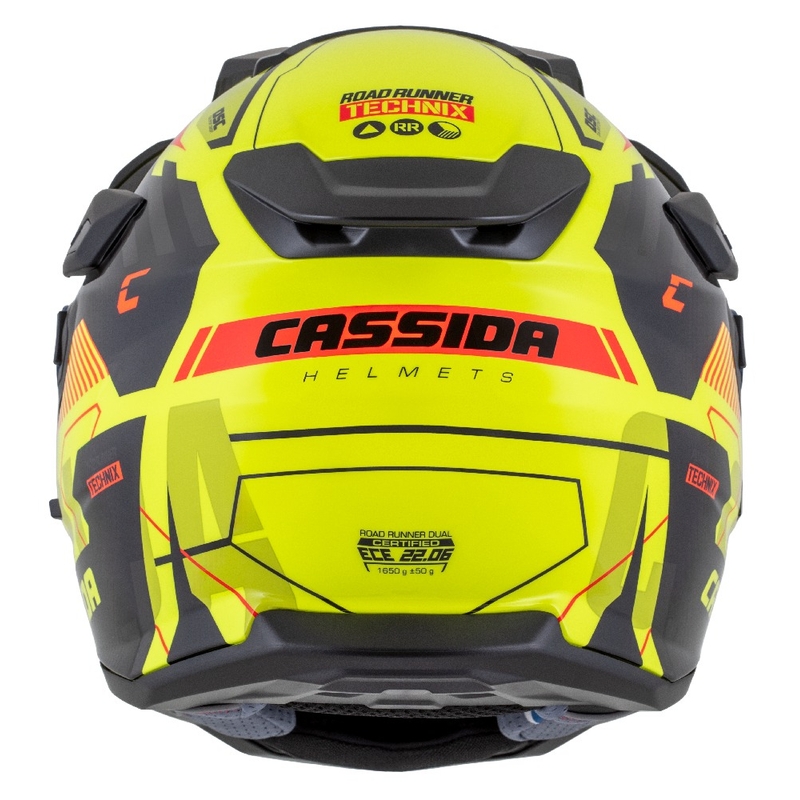 Enduro κράνος Cassida Road Runner TechniX fluo κίτρινο-μαύρο-πορτοκαλί-γκρι