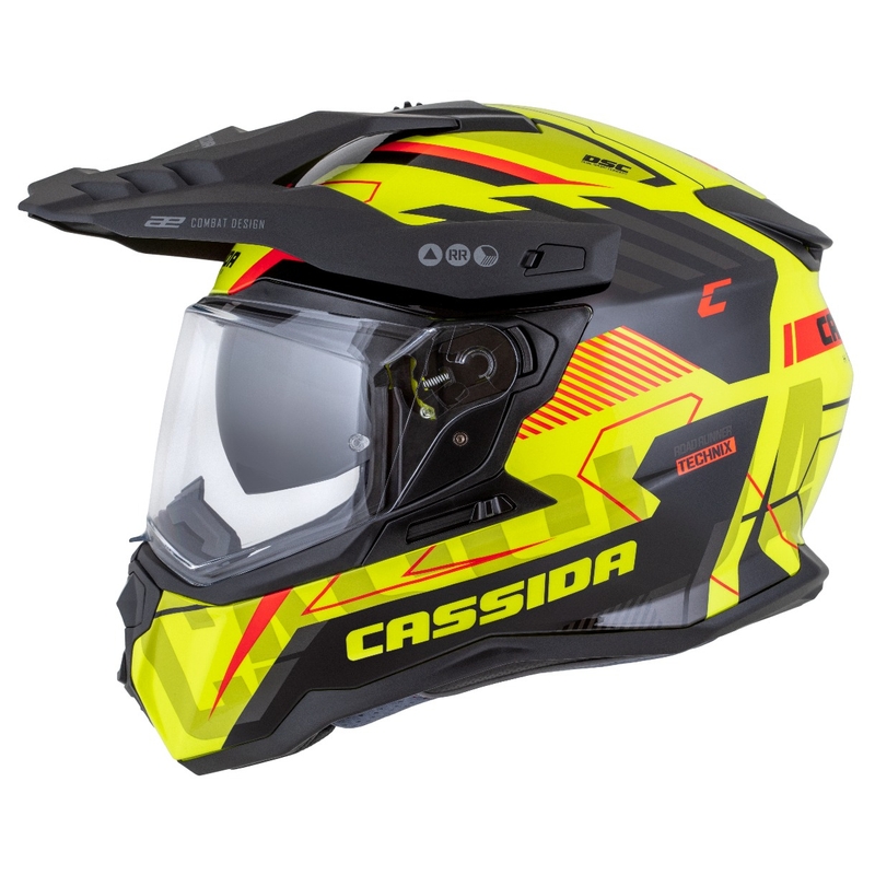 Enduro κράνος Cassida Road Runner TechniX fluo κίτρινο-μαύρο-πορτοκαλί-γκρι
