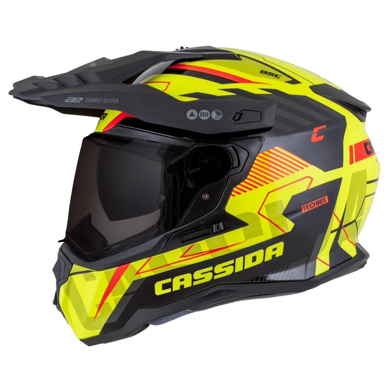 Enduro κράνος Cassida Road Runner TechniX fluo κίτρινο-μαύρο-πορτοκαλί-γκρι
