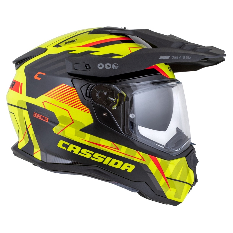 Enduro κράνος Cassida Road Runner TechniX fluo κίτρινο-μαύρο-πορτοκαλί-γκρι