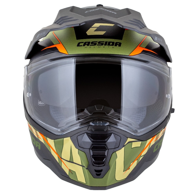 Enduro κράνος Cassida Road Runner TechniX ματ πράσινο-μαύρο-πορτοκαλί-γκρι