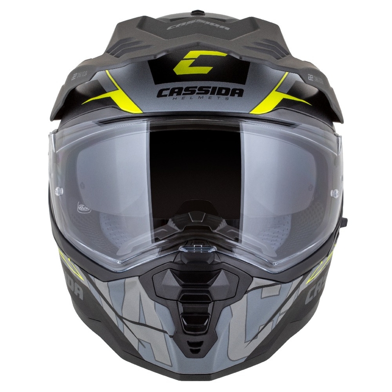 Enduro κράνος Cassida Road Runner TechniX ματ γκρι-μαύρο-φλούο κίτρινο