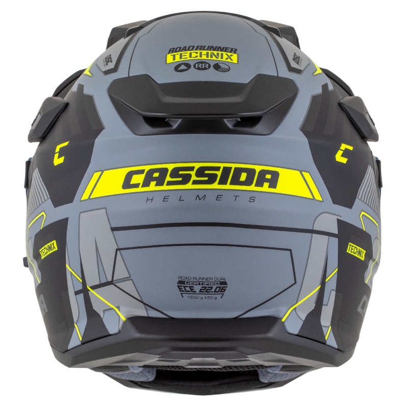 Enduro κράνος Cassida Road Runner TechniX ματ γκρι-μαύρο-φλούο κίτρινο