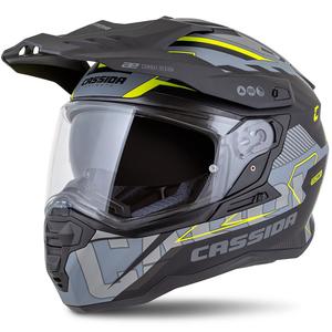Enduro κράνος Cassida Road Runner TechniX ματ γκρι-μαύρο-φλούο κίτρινο