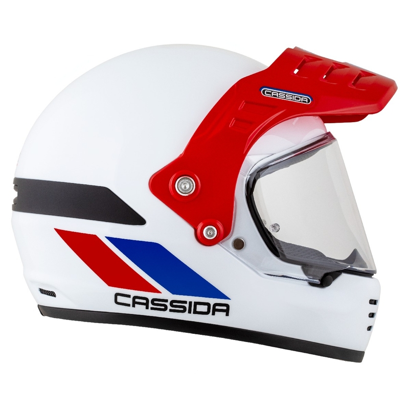 Κράνος Enduro Cassida FormX FlatOut λευκό-μπλε-κόκκινο