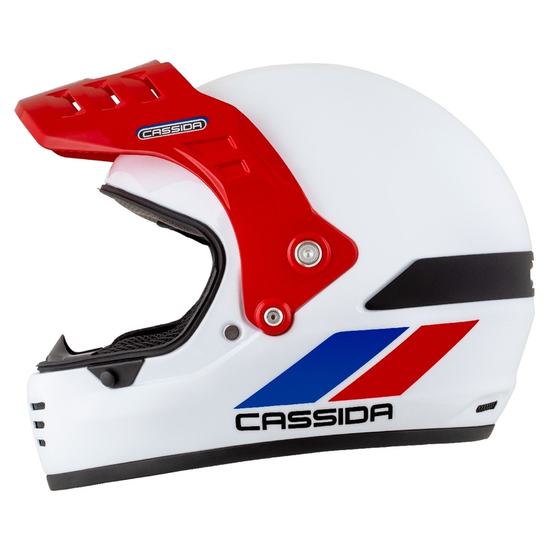 Κράνος Enduro Cassida FormX FlatOut λευκό-μπλε-κόκκινο
