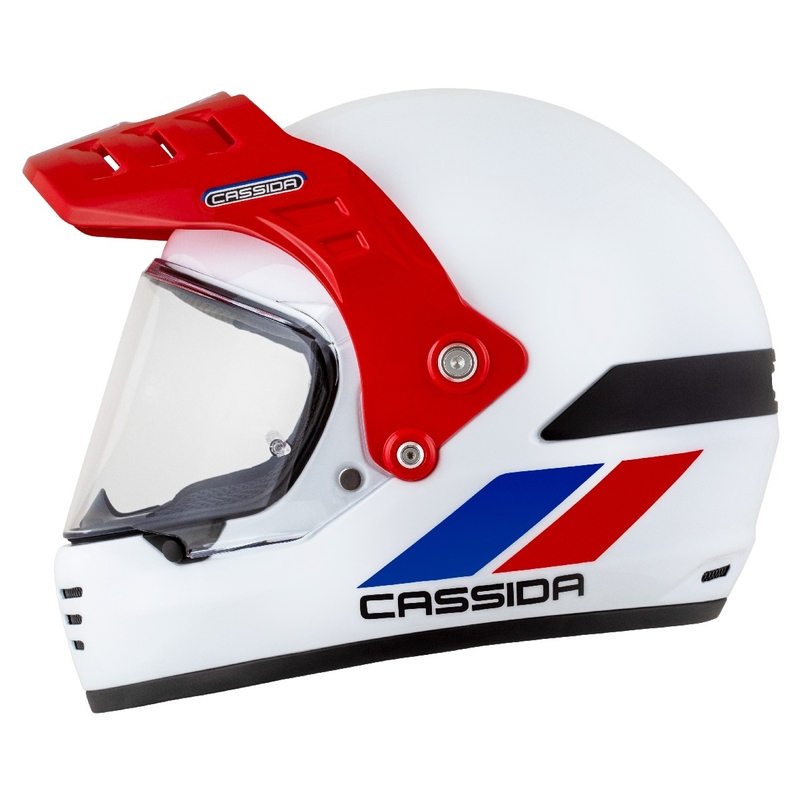 Κράνος Enduro Cassida FormX FlatOut λευκό-μπλε-κόκκινο