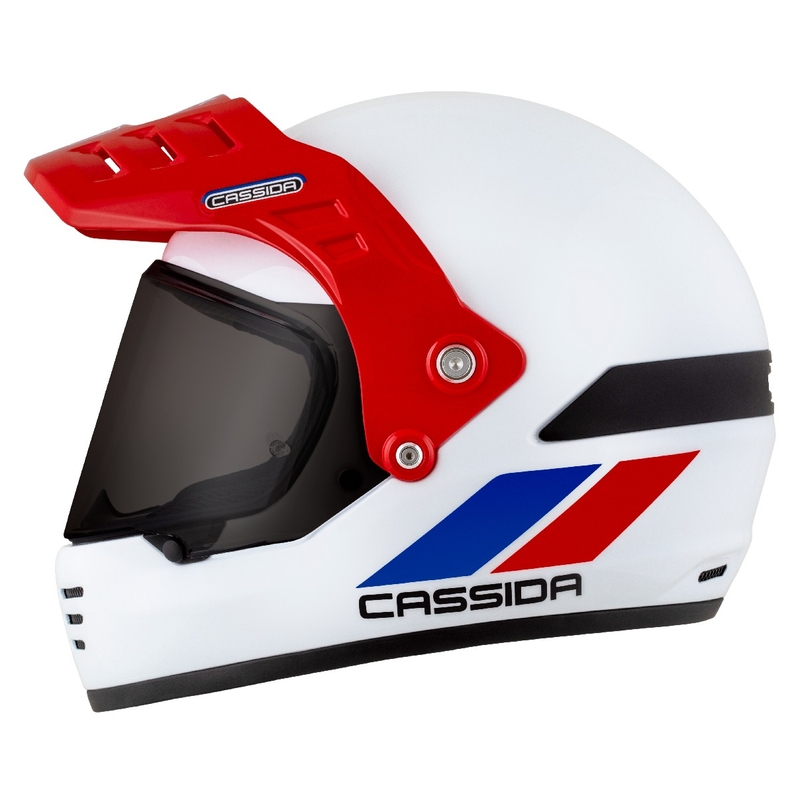 Κράνος Enduro Cassida FormX FlatOut λευκό-μπλε-κόκκινο