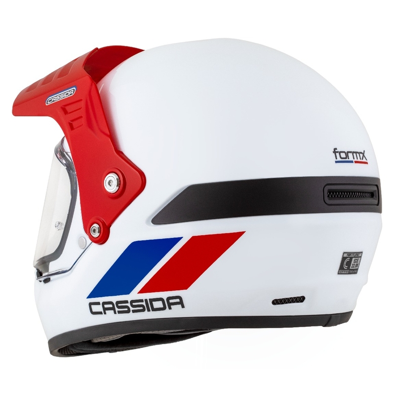 Κράνος Enduro Cassida FormX FlatOut λευκό-μπλε-κόκκινο