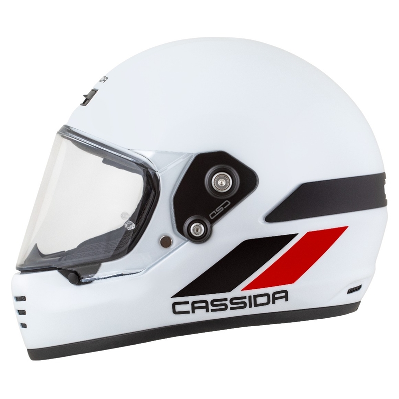 Κράνος Enduro Cassida FormX FlatOut λευκό-μαύρο-κόκκινο