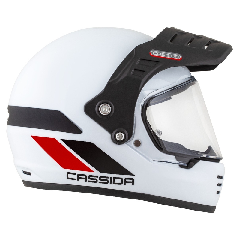 Κράνος Enduro Cassida FormX FlatOut λευκό-μαύρο-κόκκινο