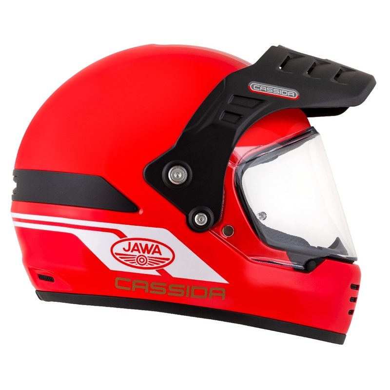 Κράνος Enduro Cassida FormX Jawa RotaX κόκκινο-λευκό-χρυσό