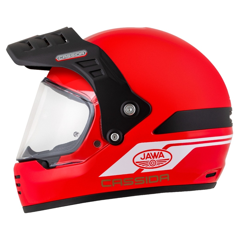 Κράνος Enduro Cassida FormX Jawa RotaX κόκκινο-λευκό-χρυσό