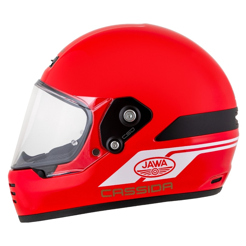 Κράνος Enduro Cassida FormX Jawa RotaX κόκκινο-λευκό-χρυσό