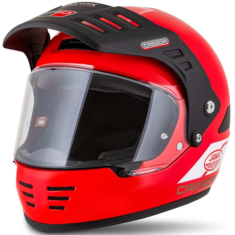 Κράνος Enduro Cassida FormX Jawa RotaX κόκκινο-λευκό-χρυσό