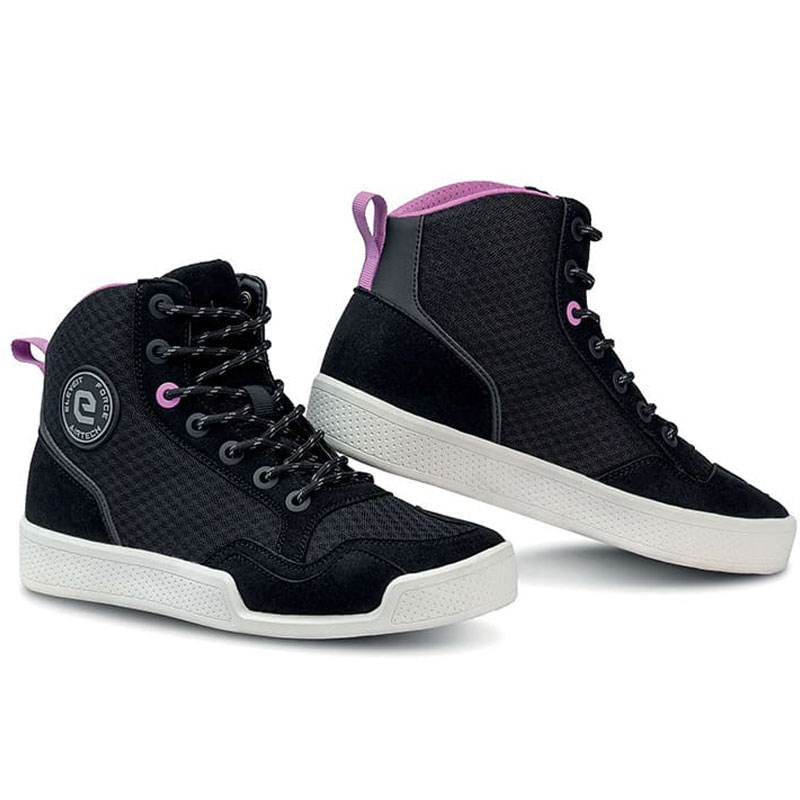 Γυναικείες μπότες μοτοσικλέτας Eleveit Force Airtech Lady σε μαύρο και ροζ χρώμα
