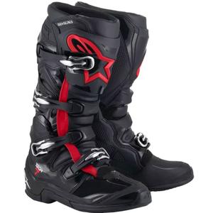 Alpinestars TECH 7 μπότες motocross μαύρο-φλούο κόκκινο