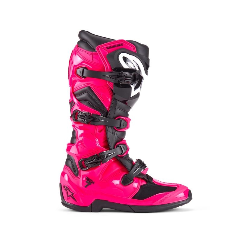 Alpinestars TECH 7 μπότες motocross ροζ και μαύρες