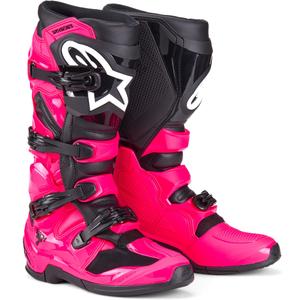 Alpinestars TECH 7 μπότες motocross ροζ και μαύρες