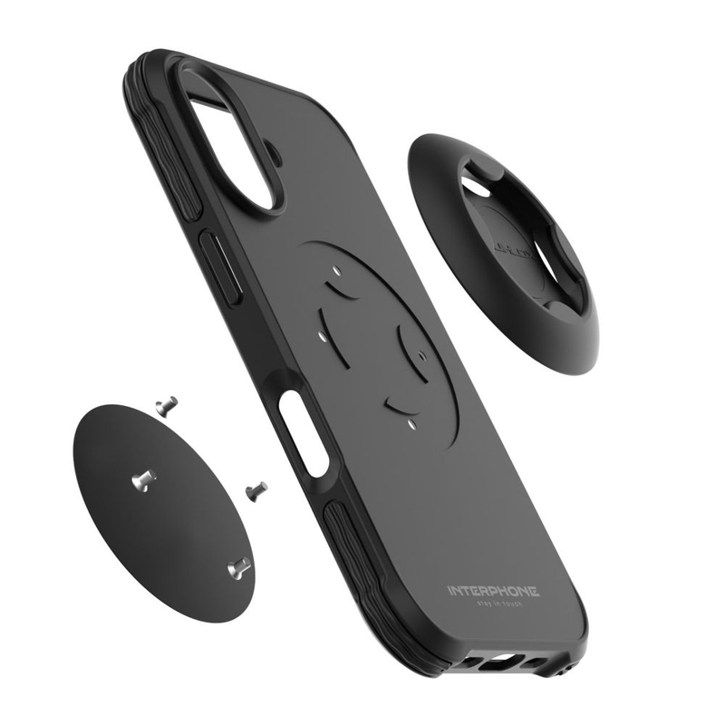 Προστατευτικό κάλυμμα Interphone QUIKLOX Tetraforce για Apple iPhone 16 Plus μαύρο
