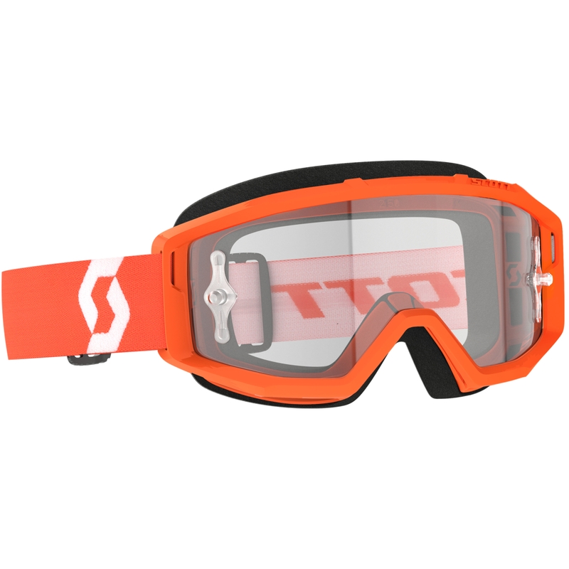 Γυαλιά motocross SCOTT Primal Clear πορτοκαλί και λευκό με διαφανές plexi