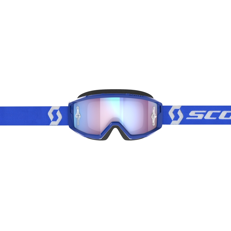 Γυαλιά Motocross SCOTT Primal CH μπλε και λευκό με χρώμιο μπλε plexi