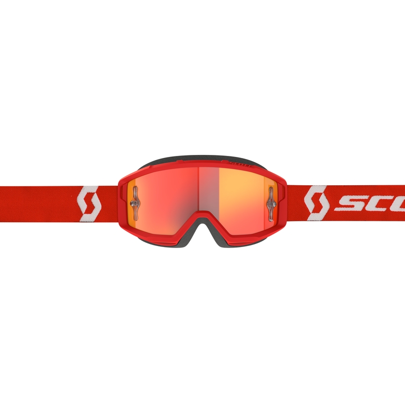 Γυαλιά motocross SCOTT Primal CH κόκκινο και λευκό με χρώμιο πορτοκαλί plexi