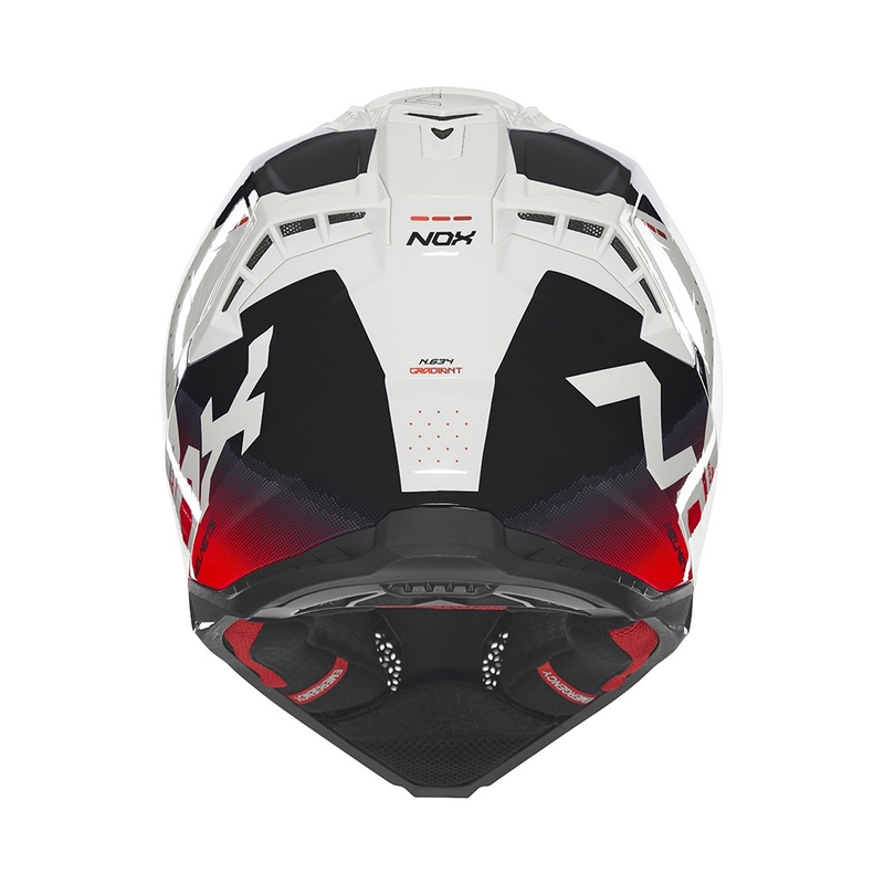 Κράνος Motocross NOX N634 λευκό-μαύρο-κόκκινο