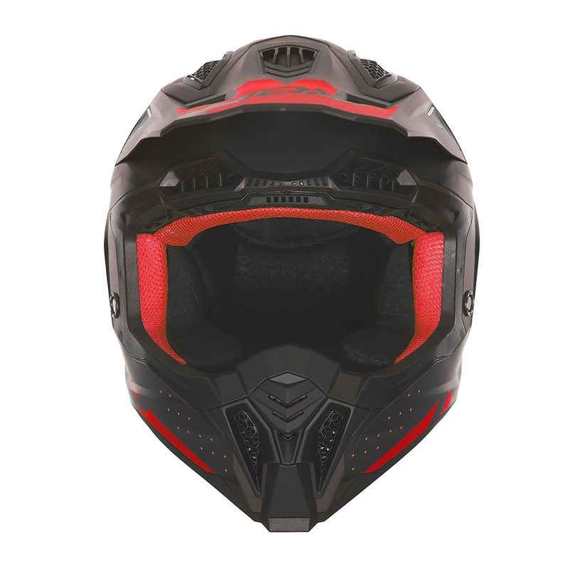 Κράνος Motocross NOX N634 ματ μαύρο-κόκκινο