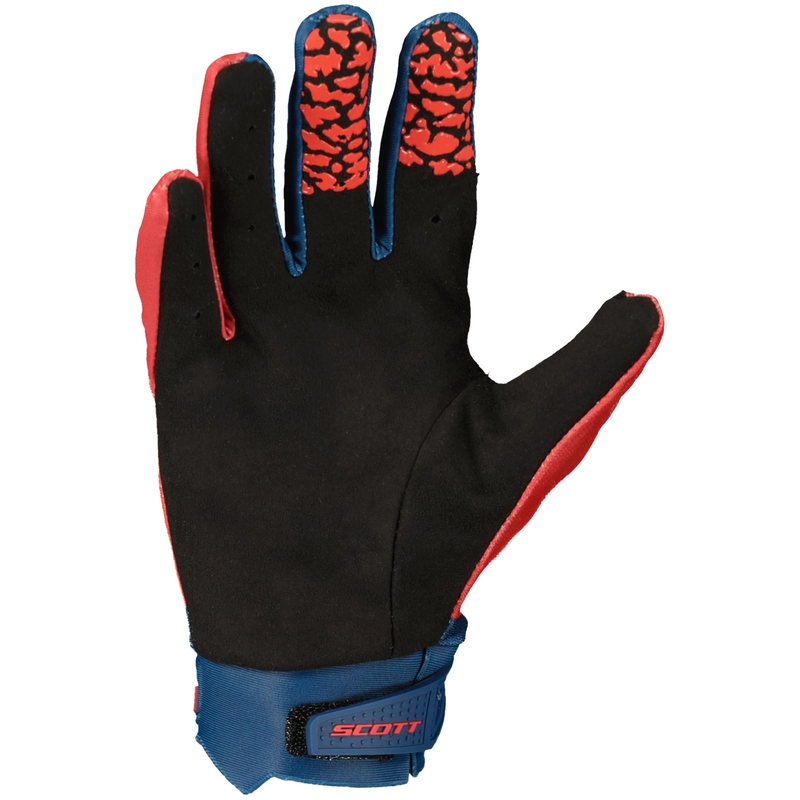 Παιδικά γάντια motocross SCOTT EVO TRACK μπλε-νέον κόκκινο