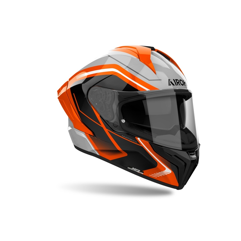 Ενσωματωμένο κράνος μοτοσικλέτας Airoh MATRYX Wide γυαλιστερό πορτοκαλί