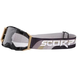 Γυαλιά Motocross Scorpion E24 χρυσό-μαύρο με διαφανές πλεξιγκλάς