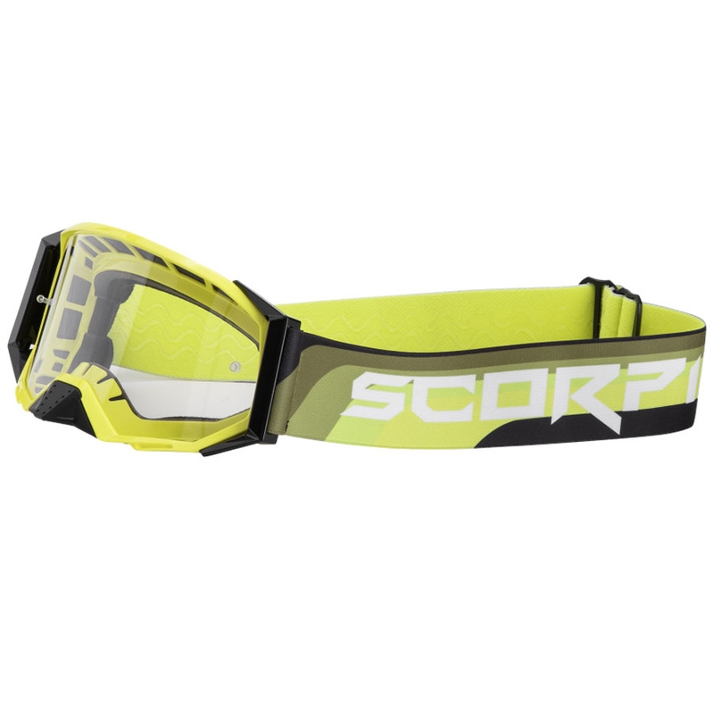 Γυαλιά Motocross Scorpion E24 fluo κίτρινο-μαύρο με διαφανές plexi