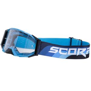 Γυαλιά Motocross Scorpion E24 μπλε-μαύρο με διαφανές πλεξιγκλάς