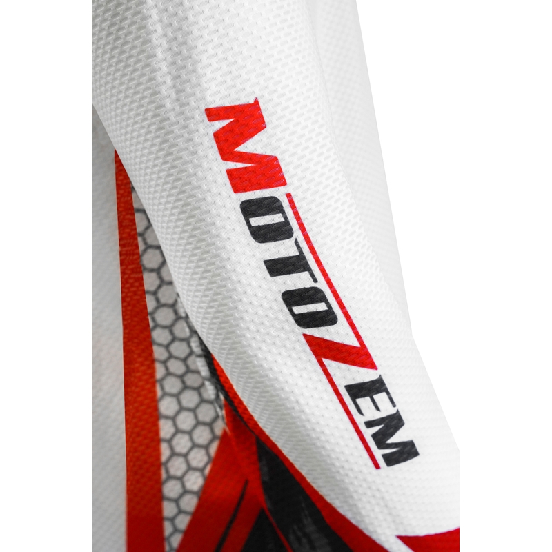 Μοτοκρός φανέλα MotoZem λευκό-μαύρο-κόκκινο