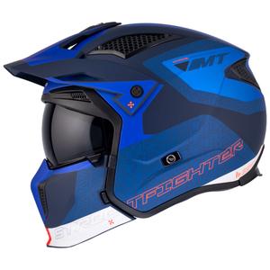 Ανοιχτό κράνος με μάσκα MT Streetfighter SV Totem C17 λευκό-μπλε