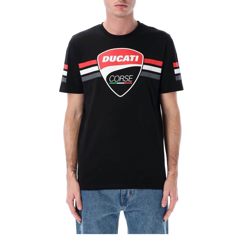 T-shirt Ducati Stripes Badge μαύρο