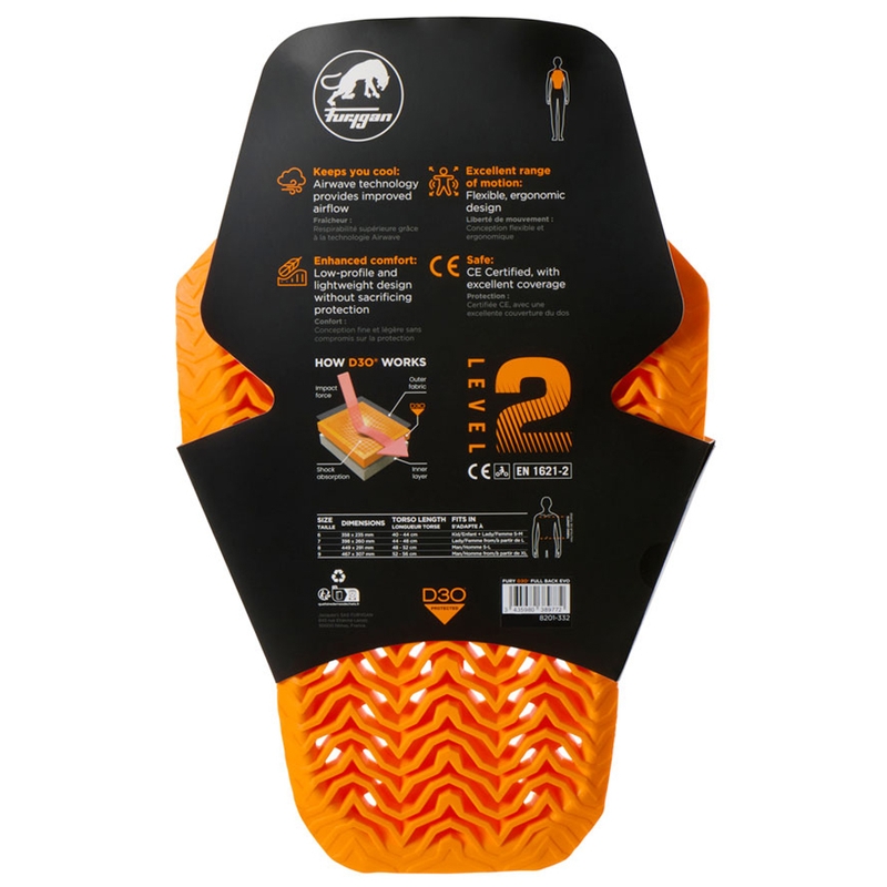 Προστατευτικό πλάτης Furygan Full Back Fury D3O® EVO