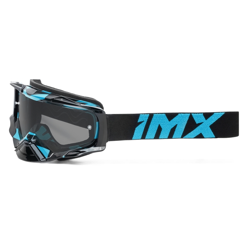 Γυαλιά motocross iMX Dust Graphic μαύρο και μπλε με διαφανές πλεξιγκράμ