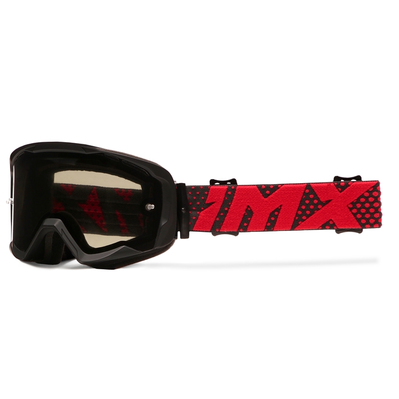 Γυαλιά Motocross iMX Endurance Flip μαύρο-κόκκινο με φιμέ πλεξιγκλάς