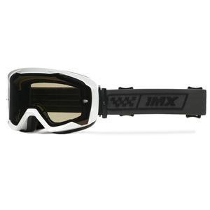Γυαλιά motocross iMX Endurance Race λευκά και μαύρα με καπνιστό plexi