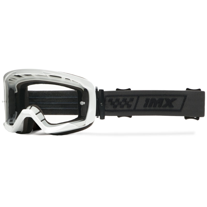 Γυαλιά motocross iMX Endurance Race λευκά και μαύρα με καπνιστό plexi