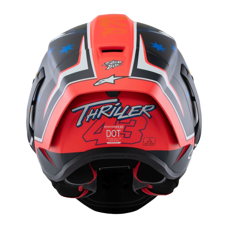 Alpinestars Supertech R10 limited edition Jack Miller matte carbon κόκκινο-μπλε-κίτρινο-λευκό κράνος μοτοσικλέτας