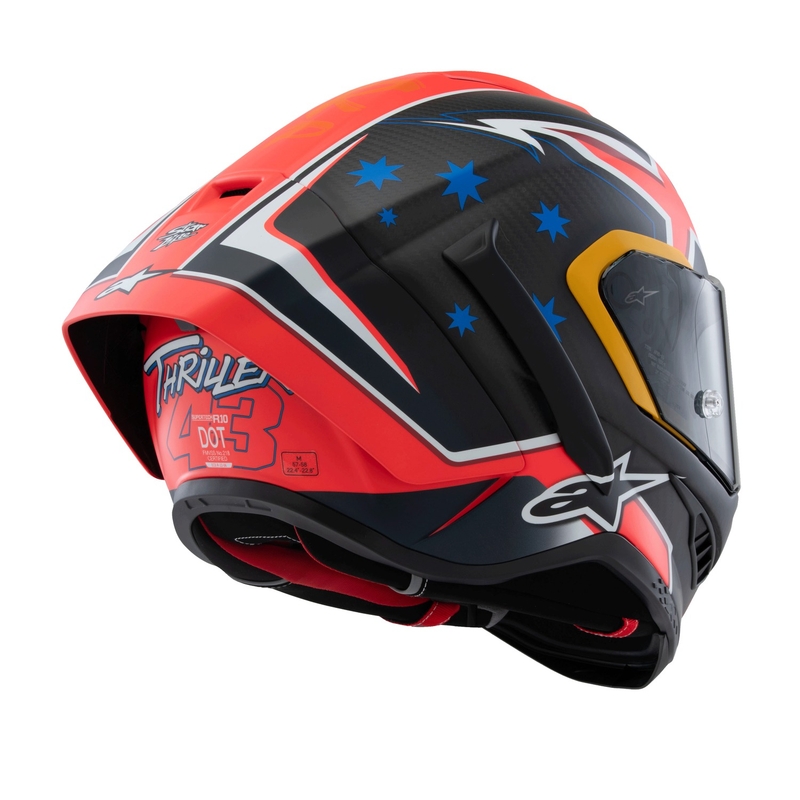 Alpinestars Supertech R10 limited edition Jack Miller matte carbon κόκκινο-μπλε-κίτρινο-λευκό κράνος μοτοσικλέτας